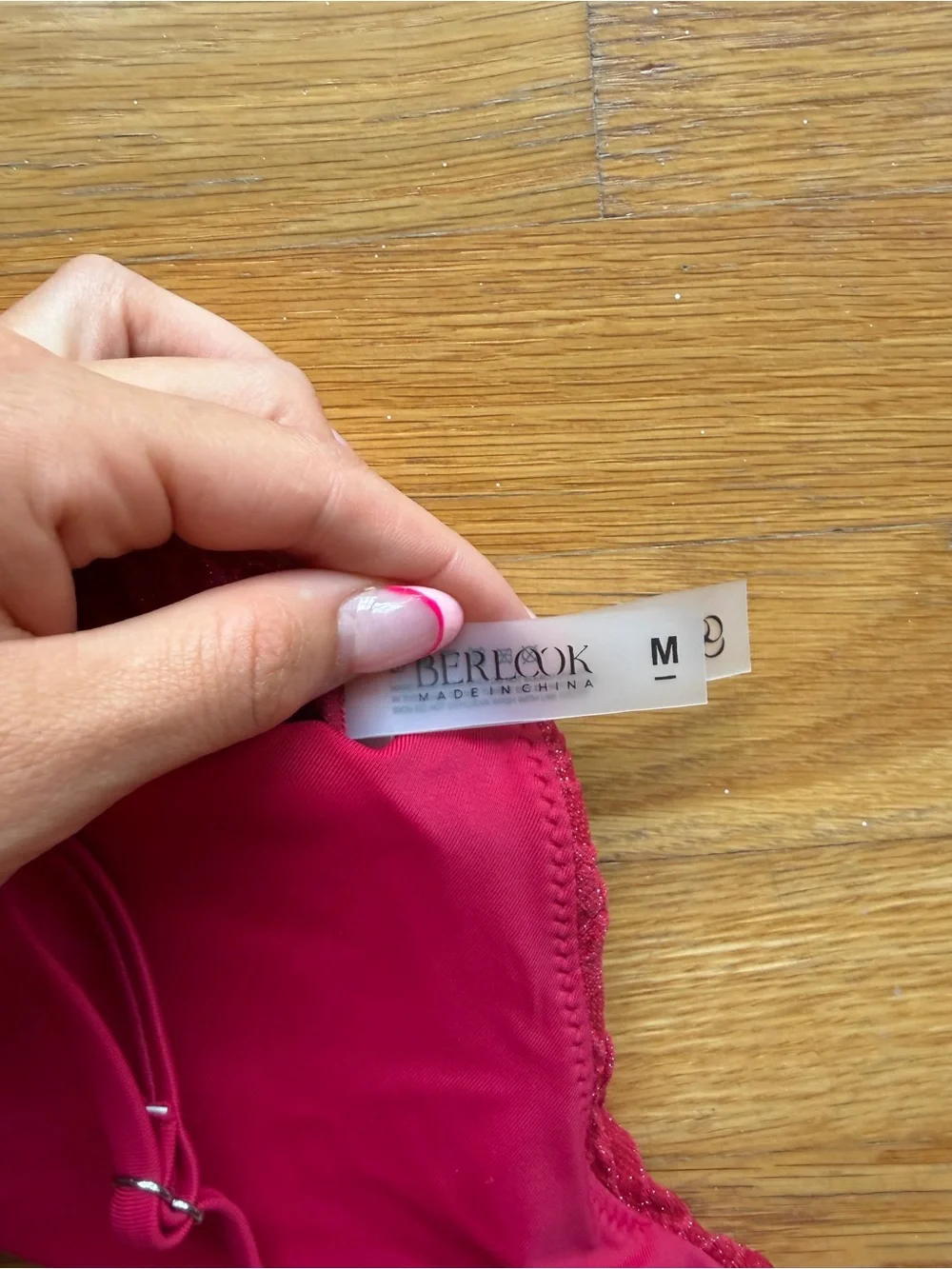 Berlook Burgundy Textured Bikini Top - Size M